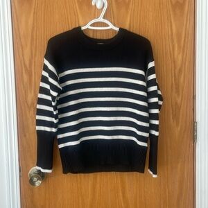 Philosophy xs black with white stripped sweater.